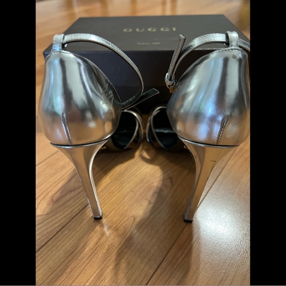 GUCCI Sand Pelle S. Cuoio Glow Light Heels 38 - Picture 3 of 8